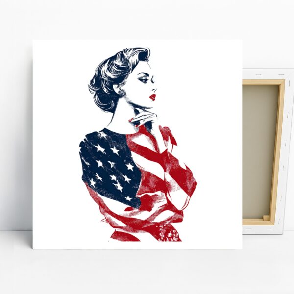 American Flag Pin-up Art
