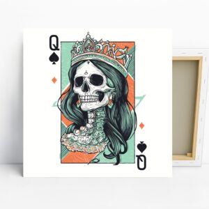 Queen of Spades Skull Art