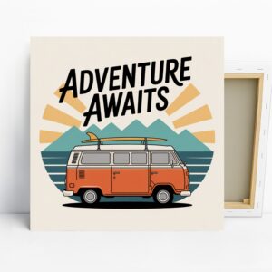 Retro Adventure Van Art