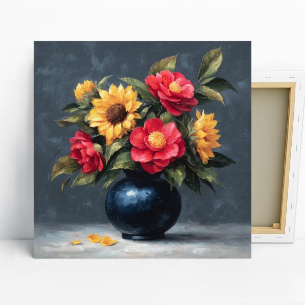 Sunflower and Rose Bouquet Art