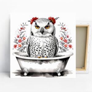 Owl Art, Canvas or Poster, Whimsical Rustic Dec...