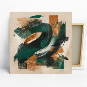 Emerald Swirl Abstract Art, Canvas or Poster, M...