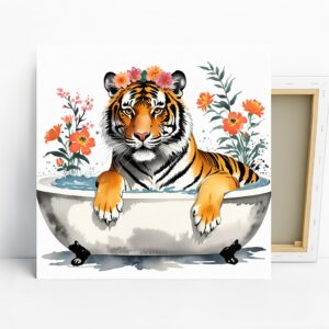 Tiger Bath Time Art