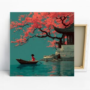 Cherry Blossom Boat Art
