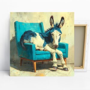 Donkey Art, Canvas or Poster, Whimsical Farmhou...