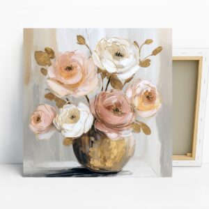 Blush and Gold Floral Art