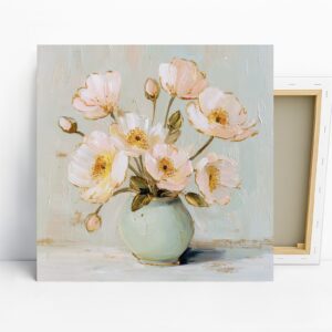 Soft Pink Poppies Art, Canvas or Poster, Floral...