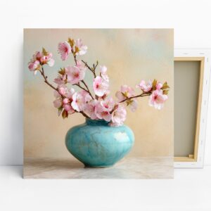 Cherry Blossom Vase Art, Canvas or Poster, Flor...