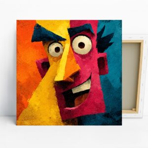 Colorful Cubist Face Art