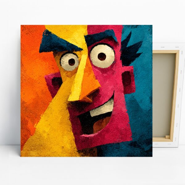 Colorful Cubist Face Art