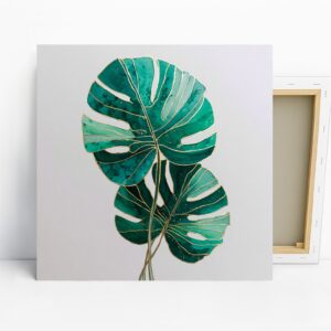 Monstera Leaf Art, Canvas or Poster, Contempora...