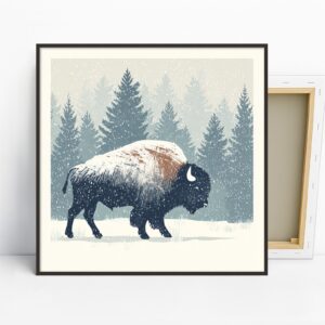 Bison Art, Canvas or Poster, Nature Rustic Deco...