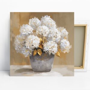 White Hydrangea Bouquet Art, Canvas or Poster, ...