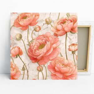 Pink Peony Bloom Art, Canvas or Poster, Floral ...
