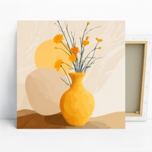 Golden Blossoms Vase Art