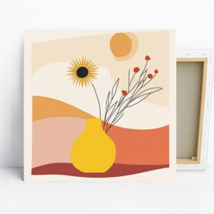 Sunflower Vase Art, Canvas or Poster, Abstract ...