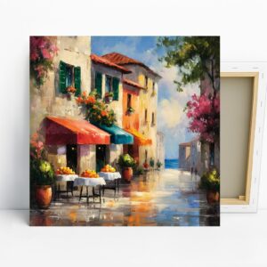 European Cafe Scene Art