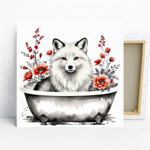 Fox in Bathtub Art