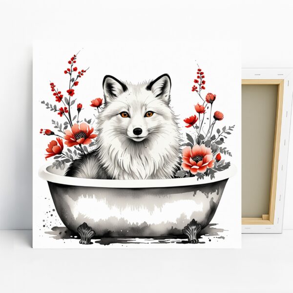 Fox in Bathtub Art