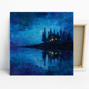 Starry Night Cabin Art