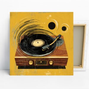 Vintage Vinyl Record Player Art