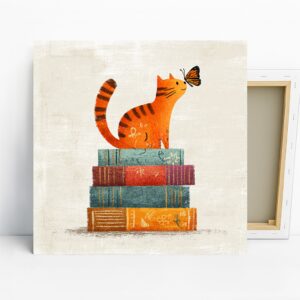 Cat and Butterfly Book Art