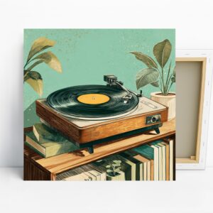 Retro Vinyl Record Player Art