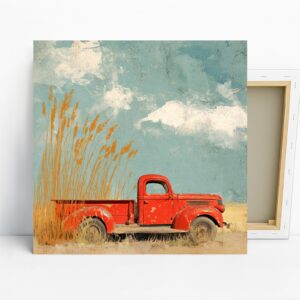 Red Truck Field Art