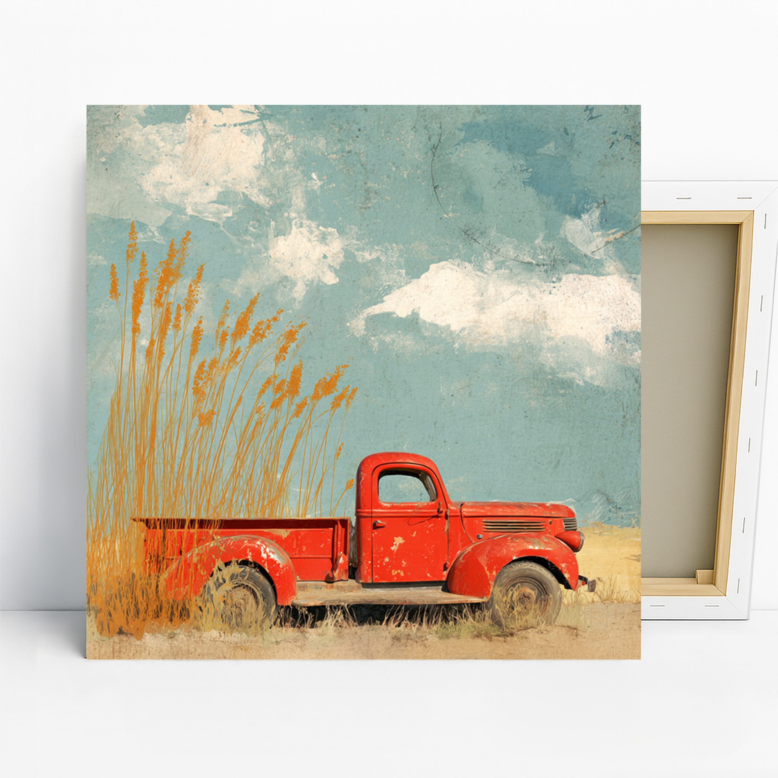 1.jpg Red Truck Field Art
