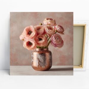 Blush Ranunculus Art, Canvas or Poster, Floral ...