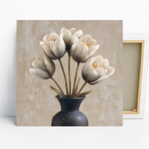 Elegant White Tulips Art