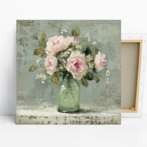 Vintage Rose Bouquet Art, Canvas or Poster, Flo...