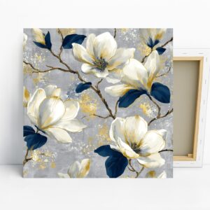 Elegant Magnolia Bloom Art, Canvas or Poster, F...
