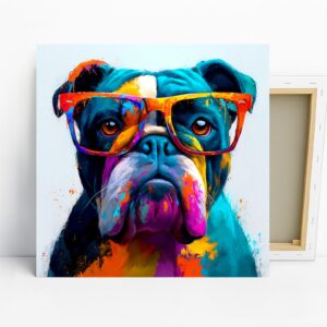 Bulldog With Glasses Art