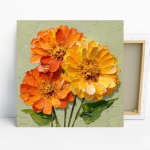 Zinnia Bloom Art
