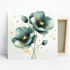 Teal Poppy Art