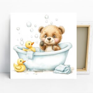 Bear and Duck Bath Art