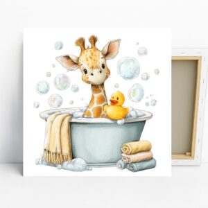 Giraffe Bath Time Art
