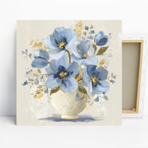 Blue Poppy Bouquet Art, Canvas or Poster, Flora...