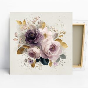 Elegant Floral Bouquet Art, Canvas or Poster, V...