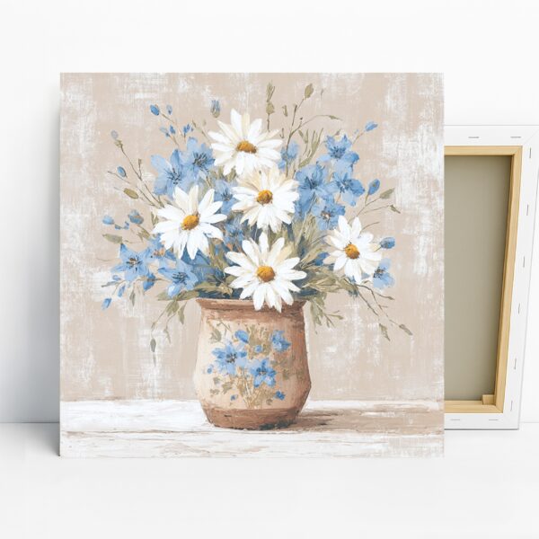 Daisy and Cornflower Bouquet Art