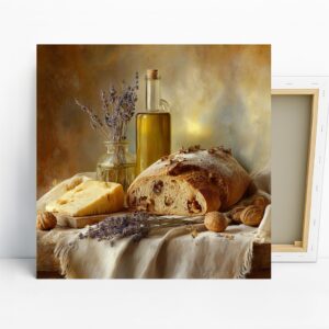 Rustic Bread and Cheese Art
