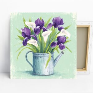 Iris and Calla Lily Art, Canvas or Poster, Flor...