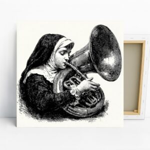 Nun Playing Trumpet Art