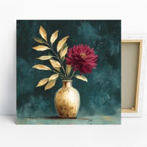Golden Vase Floral Art
