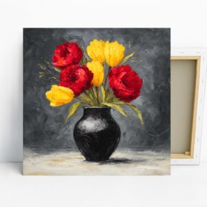 Red and Yellow Tulips Art