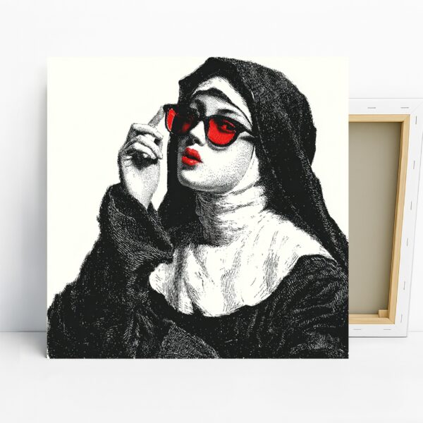 Nun with Red Sunglasses Art