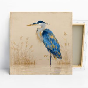 Blue Heron Art, Canvas or Poster, Nature Coasta...