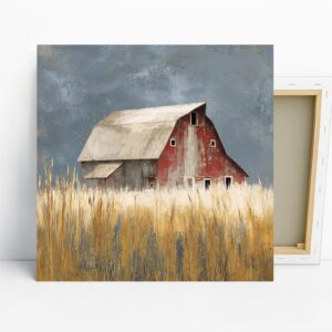 Red Barn Art, Canvas or Poster, Vintage Nature ...