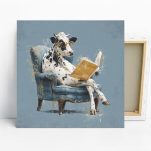Cow Reading Book Art